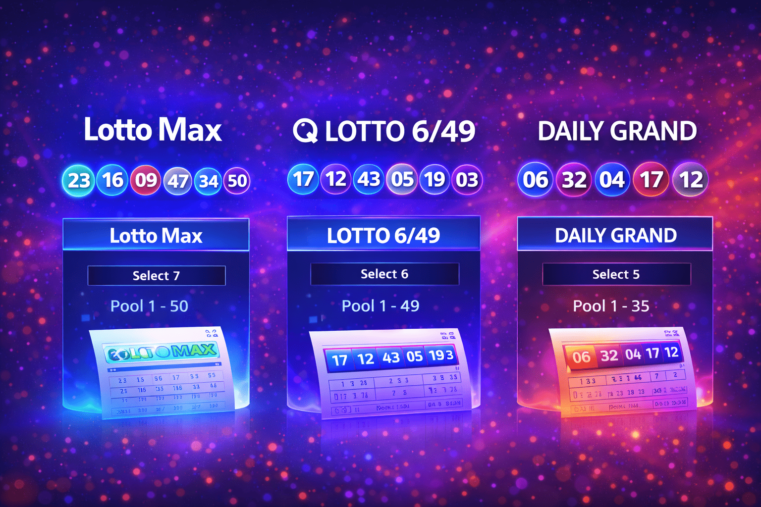 Modern lottery ticket dispenser with vibrant neon lighting